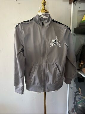 Jordan Light Gray Jacket with Red Jumpman Logo